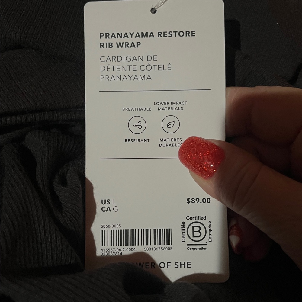 NWT-Athleta Truffle Pranayama Restore Rib Wrap, Large - Picture 9 of 9